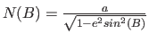 $\displaystyle (N(B)(1-e^2)+H)\sin(B)$